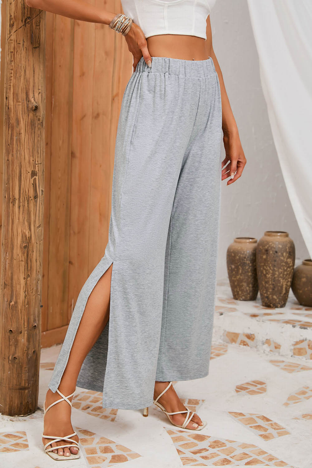 FOX Slit Elastic Waist Pants