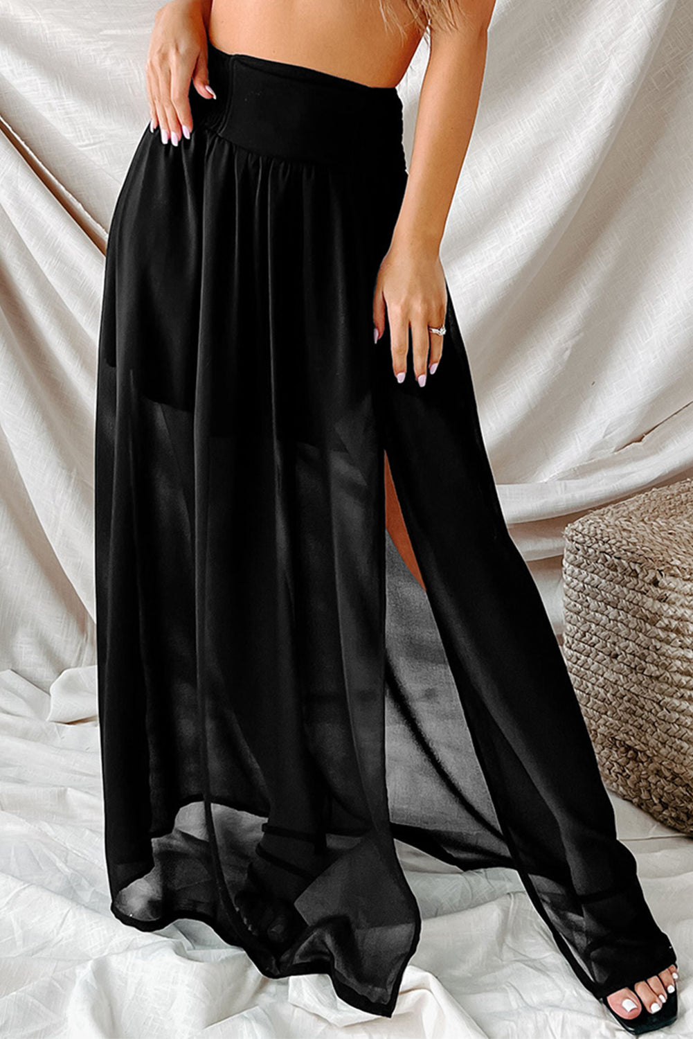 FOX Slit High Waist Maxi Skirt